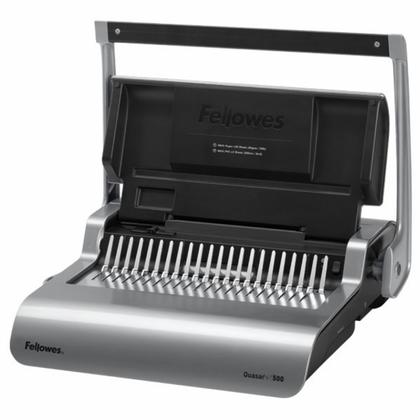 перфобиндер Fellowes® QUASAR+ механический на пласт. пружину, сшивает до 500