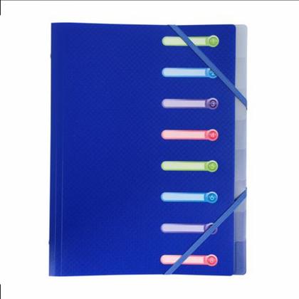 Папка на резинках 10 мм. "Opak" пласт., на 8 делений, ассорти