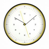 Часы настенные круглые "777707216" пласт., черный/желтый