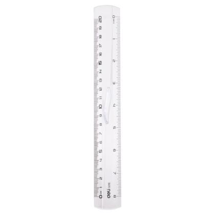 Линейка 20 см "Deli EG01612" с держ., пласт., прозрачный