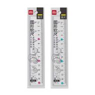Линейка 15 см "Deli VC15" гибк., пласт., прозрачный, ассорти