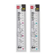 Линейка 15 см "Deli VC15" гибк., пласт., прозрачный, ассорти