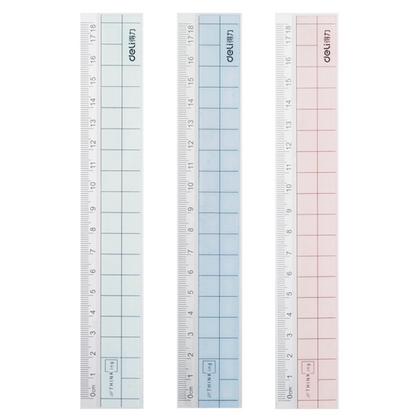 Линейка 18 см "Deli 6235" пласт., прозрачный, ассорти