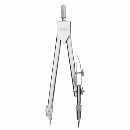 Циркуль "Deli E8601" грифели в компл, футляр, серебристый