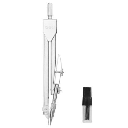 Циркуль "Deli E8601" грифели в компл, футляр, серебристый