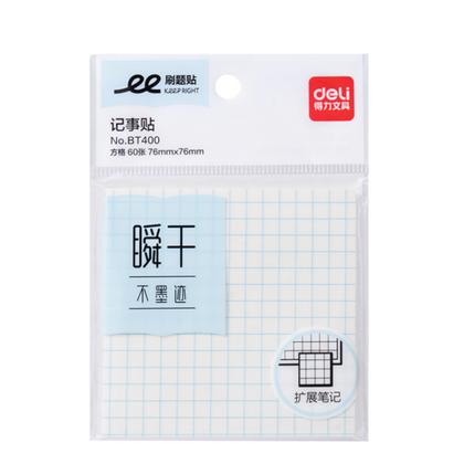 Бумага д/з на кл. осн. 76*76 мм "Deli" 60 л., в клетку, белый