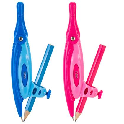 Циркуль "Deli EG20102" с карандашом, футляр, ассорти