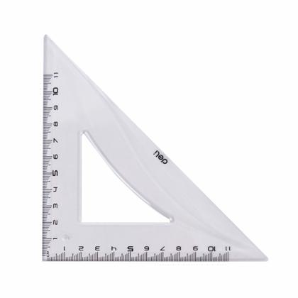 Линейка набор "Deli EG00512" лин. 30 см+2 треуг. (45, 60 гр.)+трансп. 180 гр., пласт., прозрачный, блистер