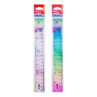 Линейка 20 см "Deli EH653" гибк., пласт., прозрачный, ассорти градиент
