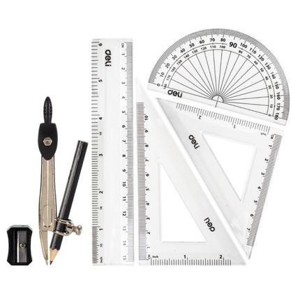 Набор для черчения "Deli EG30505" на 8 предметов, метал., ассорти