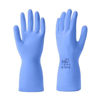 Перчатки латексные с х/б покрытием HQ Profiline р-р L синий