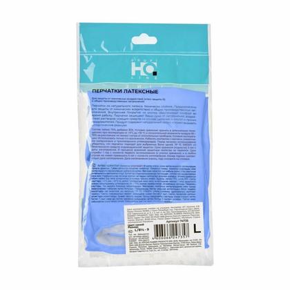 Перчатки латексные с х/б покрытием HQ Profiline р-р M синий