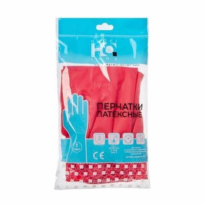 Перчатки латексные с х/б покрытием HQ Profiline р-р М красный