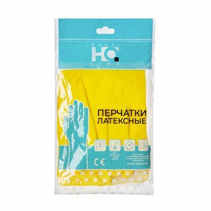 Перчатки латексные с х/б покрытием HQ Profiline р-р M желтый
