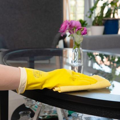 Перчатки латексные с х/б покрытием HQ Profiline р-р M желтый