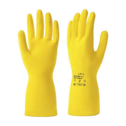Перчатки латексные с х/б покрытием HQ Profiline р-р M желтый