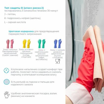 Перчатки латексные с х/б покрытием HQ Profiline р-р L красный