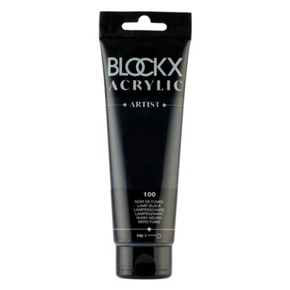 Краски акриловые "Blockx" 100 сажа газовая, 120 мл., туба