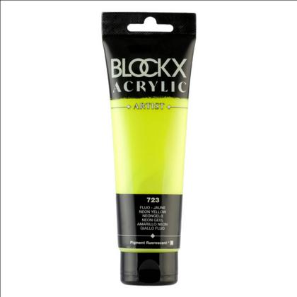 Краски акриловые "Blockx" 723 неоновый желтый, 120 мл., туба