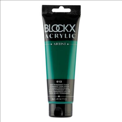 Краски акриловые "Blockx" 613 основной зеленый темный, 120 мл., туба