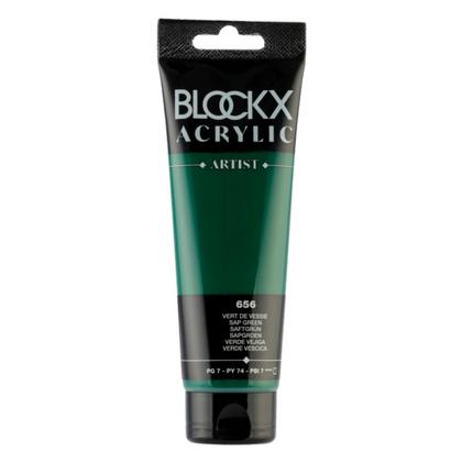 Краски акриловые "Blockx" 656 травяной зеленый, 120 мл., туба