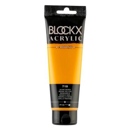 Краски акриловые "Blockx" 718 индийская желтая, 120 мл., туба
