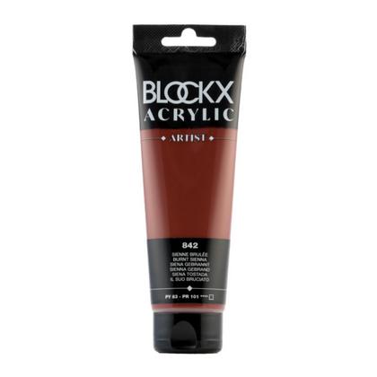 Краски акриловые "Blockx" 842 сиенна жженая, 120 мл., туба