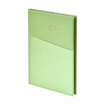 Блокнот А5 148*210 мм, 80 л., тонир., лин. "3223-10" тверд. обл. PVC, зеленый