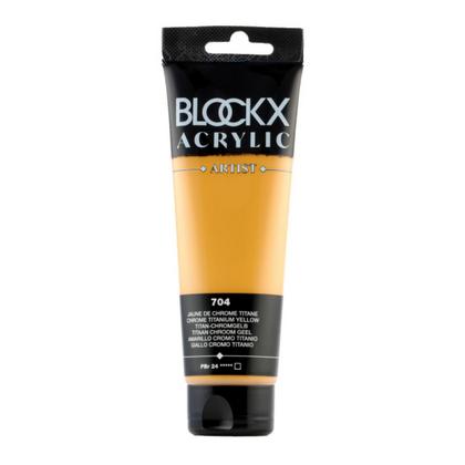Краски акриловые "Blockx" 704 хром-титан желтый, 120 мл., туба