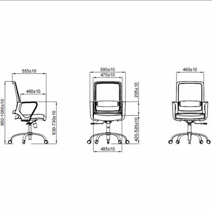 Кресло д/персонала SitZone U-0385 PL сетка/ткань, черный, крестов. пластик, 2 шт/упак