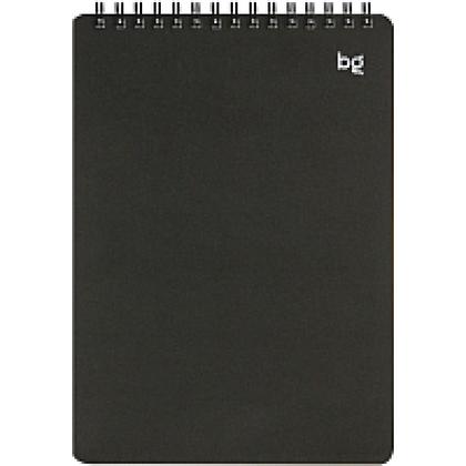 Блокнот А5 142*203 мм, 60 л., в клетку "BG Base" спираль сверху, обл. пласт., черный