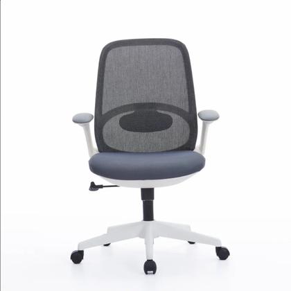 Кресло д/персонала SitZone CH-537B-BS сетка/ткань, серый, крестов. пластик, корпус белый