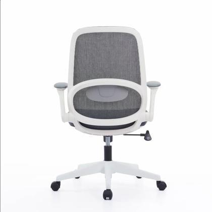 Кресло д/персонала SitZone CH-537B-BS сетка/ткань, серый, крестов. пластик, корпус белый