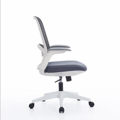 Кресло д/персонала SitZone CH-537B-BS сетка/ткань, серый, крестов. пластик, корпус белый