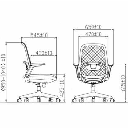 Кресло д/персонала SitZone CH-537B-BS сетка/ткань, серый, крестов. пластик, корпус белый