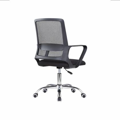 Кресло д/персонала SitZone U-0385 CH сетка/ткань, черный, крестов. хром