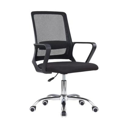 Кресло д/персонала SitZone U-0385 CH сетка/ткань, черный, крестов. хром
