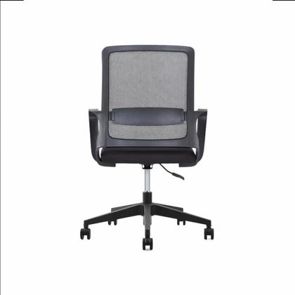 Кресло д/персонала SitZone U-0385 PL сетка/ткань, черный, крестов. пластик