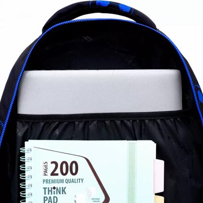 Рюкзак для учащихся средних и старших классов "Neo Blue Football" полиэстер,  уплотн. спинка, черный