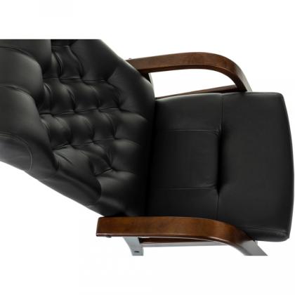 Кресло Бюрократ T-9928WALNUT-CF нат. кожа, черный, каркас дерево