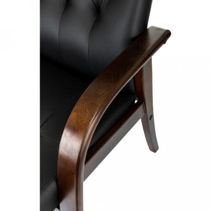 Кресло Бюрократ T-9928WALNUT-CF нат. кожа, черный, каркас дерево