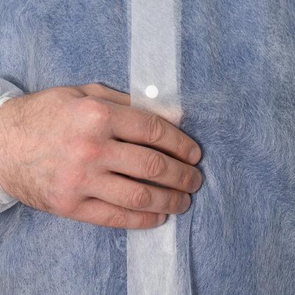 Халат одноразовый спанбонд на кнопках, цв.белый, 25 г/м2, размер 3ХL, 10шт/упак