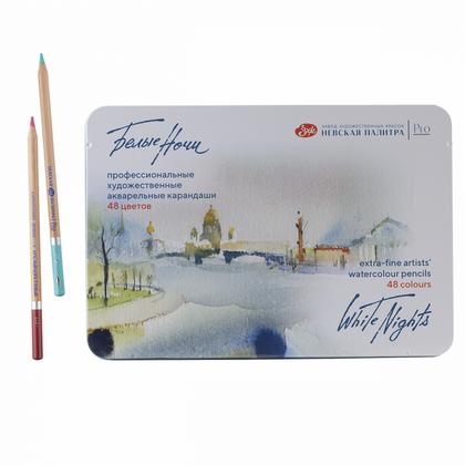 Карандаш акварельный "Белые ночи" набор 48 цв., в жестяном пенале
