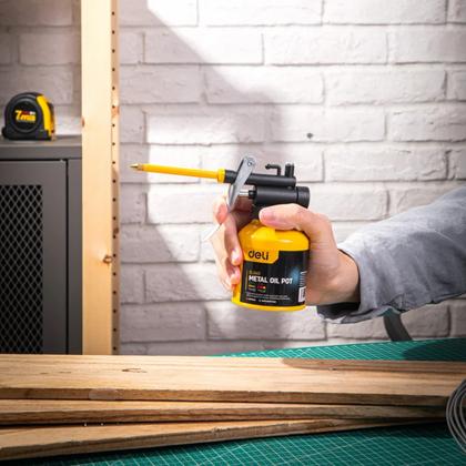 Масленка "Deli" 180 мл., метал., желтый, медный носик