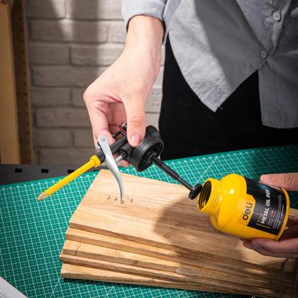 Масленка "Deli" 180 мл., метал., желтый, медный носик