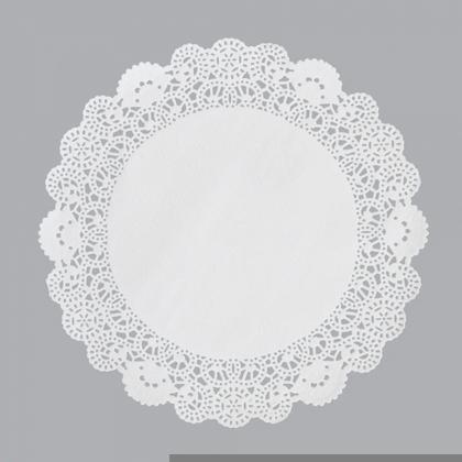 Салфетки бумажные ажурные d=20 см AVIORA, цв.белый, 250 шт
