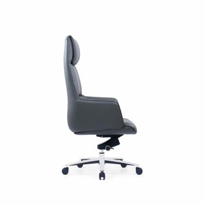 Кресло д/руководителя SitZone CH-500A нат. кожа, черный, крестов. алюминий