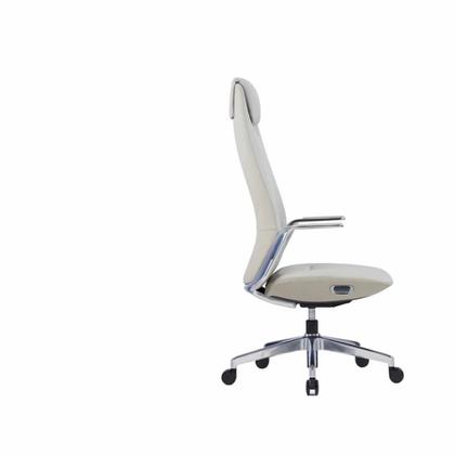 Кресло д/руководителя SitZone CH-515A нат. кожа, черный, крестов. алюминий