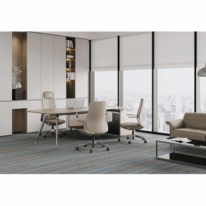 Кресло д/руководителя SitZone CH-515A нат. кожа, черный, крестов. алюминий