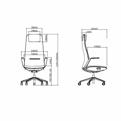 Кресло д/руководителя SitZone CH-515A нат. кожа, черный, крестов. алюминий